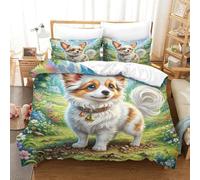 JOFHYYSIE Papillon 3D Printing Duvet Cover Set Bedding Soft Microfibre Hidden Zipper with Matching Pillowcase Teenagers Super King（260x220cm）