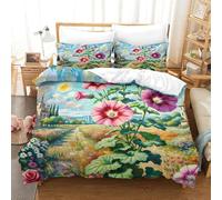 JOFHYYSIE Petunia 3D Printing Duvet Cover Set Bedding Soft Microfibre Hidden Zipper And Pillowcases Chilldren Single（140x200cm）