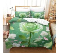JOFHYYSIE Rose 3D Printing Duvet Cover Set Bedding Set Soft Microfibre Hidden Zipper And Pillowcases Chilldren Single（140x200cm）
