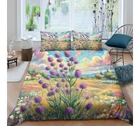 JOFHYYSIE Verbena 3D Printing Duvet Cover Set Bedding Set Soft Microfibre Hidden Zipper And Pillowcases Chilldren King（220x240cm）