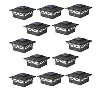 JOFIOS Solar Post Cap Lights Outdoor 12pack, Waterproof Solar Powered Deck Fence Post Lights for 4x4 Wood/Vinyl Posts, Solar Outdoor LED Light with Cool/Warm Lighting Decorate Garden Patio Porch…