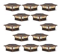 JOFIOS Solar Post Cap Lights Outdoor 12pack, Waterproof Solar Powered Deck Fence Post Lights for 4x4 Wood/Vinyl Posts, Solar Outdoor LED Light with Cool/Warm Lighting Decorate Garden Patio Porch…