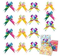 JOFONY 30 PCS Pull Bows,6 Inch Large Rainbow Laser Color Birthday Gift Present Wrapping Ribbon for Basket Box Decor Party Supplies Wine Bottles Gift Decorations