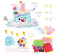 JOFONY Easter Bonnet Kit, DIY Easter Bonnet Kit Kids Easter Bonnet Hat Make Your Own Easter Hat, Easter Hat for Easter Craft Supplies(Blue)