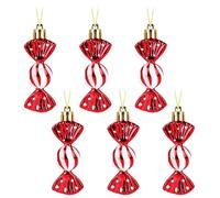 JOFONY Sweet Shaped Baubles, Christmas Red Baubles, Glitter Ornaments Shiny & Glitter Christmas Candy Baubles for Xmas Party Home Decorations (Red)