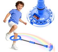 Jofuni Ankle Skip Ball for Kids with Counter, Timer, Cal Calculator, Boys Birthday Gifts for Age 6 7 8 9 10, Battery Powered Foldable Outdoor Sports Toy for 6 7 8 9 10 Year Old Girl Boys (Blue)