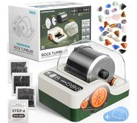 Jofuni Professional Rock Tumbler Machine, Rocks Polishing Machine Kit with Noise Reduction Cover for Kids, Adults & Rock Collector, 3-Speed Motor & 9-Day Timer, Geology Hobby Toy Gift