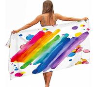 JOGAMA 3D Color Graffiti Microfibre Beach Towel Large 70x150 cm, Rainbow Lightweight Beach Towels for Adults, Super Absorbent, Quick Dry, Sand Free, for Swimming, Travel or Bath