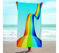 JOGAMA 3D Rainbow Microfibre Beach Towel Extra Large 200x200 cm, Personality Lightweight Beach Towels for Adults, Super Absorbent, Quick Dry, Sand Free, for Swimming, Travel or Bath