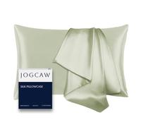 Jogcaw Silk Pillowcase for Hair and Skin, Soft Breathable Smooth Cooling Mulberry Silk Pillow Case, Both Sides Grade 6A Silk Pillow Covers with Hidden Zipper (Sage Green-1pc, Queen)