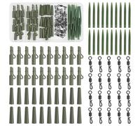 JOGFFDE 80pcs Carp Fishing Tackle Kit Quick Change Swivels Lead Clips Rubber Tails Anti Tangle Sleeves Carp Fishing Accessories