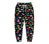 Joggers for Men Funny Pants Casual Track Pants Rave Outfit Athletic Trousers, Dinosaur, Large