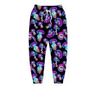 Joggers for Men Funny Pants Casual Track Pants Rave Outfit Athletic Trousers, Mushroom, 3X-Large