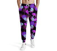 Joggers for Men Funny Pants Casual Track Pants Rave Outfit Athletic Trousers, Purple Mushroom, XXXL