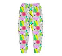 Joggers for Men Funny Pants Casual Track Pants Rave Outfit Athletic Trousers, Retro 80s 90s Graphics, 3X-Large