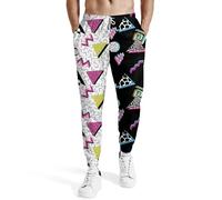 Joggers for Men Funny Pants Casual Track Pants Rave Outfit Athletic Trousers, Retro 80s 90s13, XL