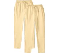 Joggers for Men, Male Hip Hop Pants Casual Solid Color Track Cuff Lace Up Workout Pants With Pocket 2 Pcs (Light Yellow, L)