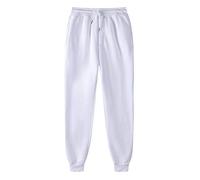 Joggers for Men UK Drawstring Tapered Tracksuit Bottoms Elasticated Waist Jogging Bottoms Loose Fit Stretch Sweatpants Solid Color Sweat Pants Lightweight Casual Running Workout Gym Trousers White