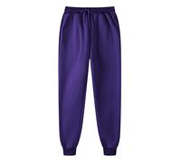 Joggers for Men UK Drawstring Tapered Tracksuit Bottoms Elasticated Waist Jogging Bottoms Loose Fit Stretch Sweatpants Solid Color Sweat Pants Lightweight Casual Running Workout Gym Trousers Purple