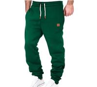 Joggers for Men UK Jogging Pants Fleece Lined Trousers Fashion Training Track Pants Elasticated Waist Casual Activewear Track Pants Men's Solid Sportswear Work Pants Sales Clearance