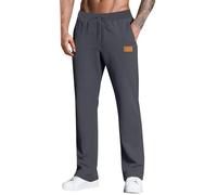 Joggers for Men UK Open Hem Jog Pants Plain Jogging Bottoms Tracksuit Bottom Joggers with Pockets Running Pants Elasticated Waisted Sweatpants Gym Sports Trousers Lounge & Workout Dark Gray