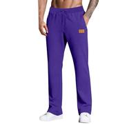 Joggers for Men UK Open Hem Jog Pants Plain Jogging Bottoms Tracksuit Bottom Joggers with Pockets Running Pants Elasticated Waisted Sweatpants Gym Sports Trousers Lounge & Workout Purple