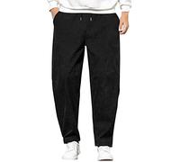 Joggers for Men UK Straight Leg Jogging Bottoms Open Hem Baggy Tracksuit Bottoms Plain Casual Trousers Running Gym Workout Sweatpants Elasticated Drawstring with Double Pockets Plus Sizes S-5Xl Black
