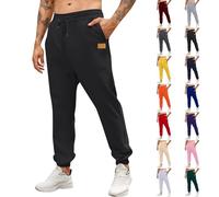 Joggers for Men UK Tracksuit Jogging Bottoms Close-Hem Sweatpants with Pockets Drawstring Trousers Regular Fit Gym Joggers Elastic Waist Sweatpants Workout Casual Fleece Winter Trousers Black