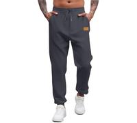 Joggers for Men UK Tracksuit Jogging Bottoms Close-Hem Sweatpants with Pockets Drawstring Trousers Regular Fit Gym Joggers Elastic Waist Sweatpants Workout Casual Fleece Winter Trousers Dark Gray