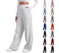 Joggers for Women UK Elasticated Waist Straight Leg Sweatpants with Pockets | Stretch Soft Polyester Fabric, Elastic High Waist with Drawstring, Straight Wide Leg, Perfect for Yoga Gym Jogging Loungewear