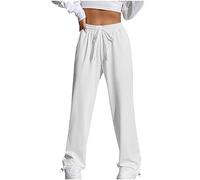 Joggers for Women UK High Waisted Elastic Drawstring Jogging Bottoms Loose Plain Full Length Sweatpants Womens Summer Stretchy Soft Solid Tracksuit Bottoms for Running Workout Gym