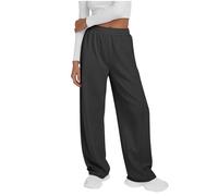 Joggers for Women UK High Waisted Wide Leg Trousers Comfy Solid Color Sweatpants Gym Running Sports Lounge Pants Elasticated Waist Trousers Loose Tracksuit Bottoms for Casual Hip Hop and Jogging