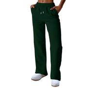 Joggers For Women UK Wide Leg Trousers Baggy Joggers Size 20 Plain Tracksuit Bottoms Women Loose Sweatpants With Elastic Waist Ladies Petite Trousers Cotton Sports Straight Leg Pants Womens Clothing