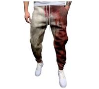 Jogging Bottoms for Men, Baggy Halloween Trousers with Elastic Band, Training Trousers, High Waist, Softshell Trousers with Horrible Print, Casual Trousers, Leg Cinch Bottom, Sports Trousers