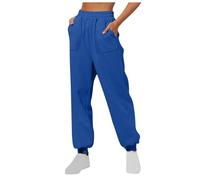 Jogging Bottoms for Women UK, Loose Fit Comfort Elasticated High Waist Closed Bottom Trousers, Lightweight Casual Running Skate Dance Pants, 2025 Fashion Boyfriend Y2K Streetwear Blue