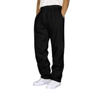 Jogging Bottoms Men's Baggy Sweatpants Long Wide Cotton Warm Elastic Waist Drawstring Wide Leg Jogging Sports Trousers with Pockets Plain Training Trousers Y2K Sports Pants Men Winter, black, L