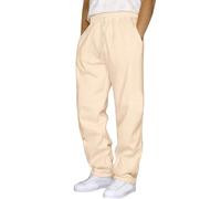 Jogging Bottoms Men's Baggy Sweatpants Long Wide Cotton Warm Elastic Waist Drawstring Wide Leg Jogging Sports Trousers with Pockets Plain Training Trousers Y2K Sports Pants Men Winter, beige, M