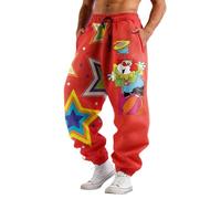 Jogging Bottoms Men's Carnival Sweatpants with Clown Print Psychedelic Leisure Trousers Y2K Hippie Trousers Comfortable Fabric Trousers Wide Legs Streetwear Fancy Dress Costumes High Waist Outdoor