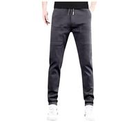 Jogging Bottoms Men's Casual Trousers European Plain Splicing Pocket Elastic Straight Leg Trousers for Men Casual Loose Trend Foreign Trade Sports Trousers, darkgray, XXL