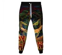 Jogging Bottoms Men's Cotton Halloween Trousers with Elastic Band Training Trousers High Waist with Drawstring Leisure Trousers Funny Colourful Wide Leg Cinch Bottom Sports Trousers Lightweight Fabric