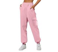 Jogging Bottoms Women's Baggy Cargo Trousers Women's High Waist Winter Multiple Pocket Fitness Trousers Thickened Padded Cross Country Trousers Regular Fit Sweatpants Baggy Training Trousers Y2K