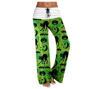 Jogging Bottoms Women's Baggy Halloween Funny Pumpkin Skeleton Pattern Sports Trousers Women's Trendy Halloween Costume Soft Training Trousers with Pockets Fabric Trousers Leisure Trousers Y2k