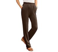 Jogging Bottoms Women's Baggy Palazzo Trousers Women's Summer Casual Trousers Elastic Waist Straight Trousers Plain Loose Summer Trousers with Pockets Elastic Waistband Lightweight Harem Trousers