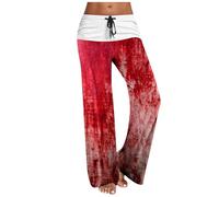Jogging Bottoms Women's Cotton Funny Bloody Printed Sports Trousers Women's Loose Fit Halloween Costume Jogging Training Trousers with Pockets Fabric Trousers Leisure Trousers Y2k Streetwear Carnival