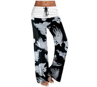 Jogging Bottoms Women's Cotton Funny Skull Pumpkin Pattern Sports Trousers Women's Cotton Halloween Costume Loose Training Trousers with Pockets Fabric Trousers Leisure Trousers Y2k Streetwear