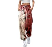 Jogging Bottoms Women's Halloween Problem Solved Pattern Sports Trousers Women's Cotton Bloody Printed Halloween Costume Sports Training Trousers with Pockets Fabric Trousers Leisure Trousers Y2k