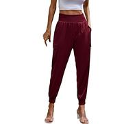 Jogging Bottoms Women's Long Sports Trousers Stretch Running Trousers Cuffs Ankle Sweatpants Slim Fit Chino Trousers High Waist Casual Trousers with Abdominal Control Fitness Trousers Workout Training
