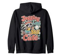 Jogging Late Still Cute Runner Funny Retro Saying Zip Hoodie