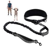 Jogging Lead Dogs, Free Handle Dog Lead Large Dog, Belly Strap Dog Lead for Jogging, Running, Hiking with Dual Handles, for Medium to Large Dogs (Black)