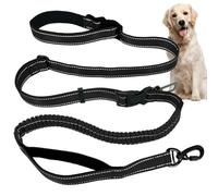 Jogging Lead Dogs, Free Leads Dog Lead for Medium and Large Dogs, Long Adjustable Nylon Double Lead, Black